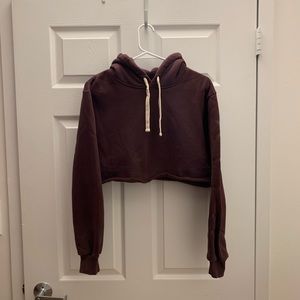Kith burgundy cropped hoodie women